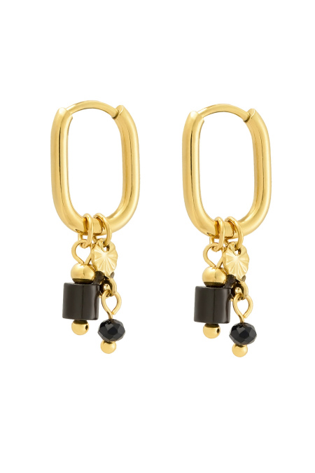 boucle d'oreille avec perles noires