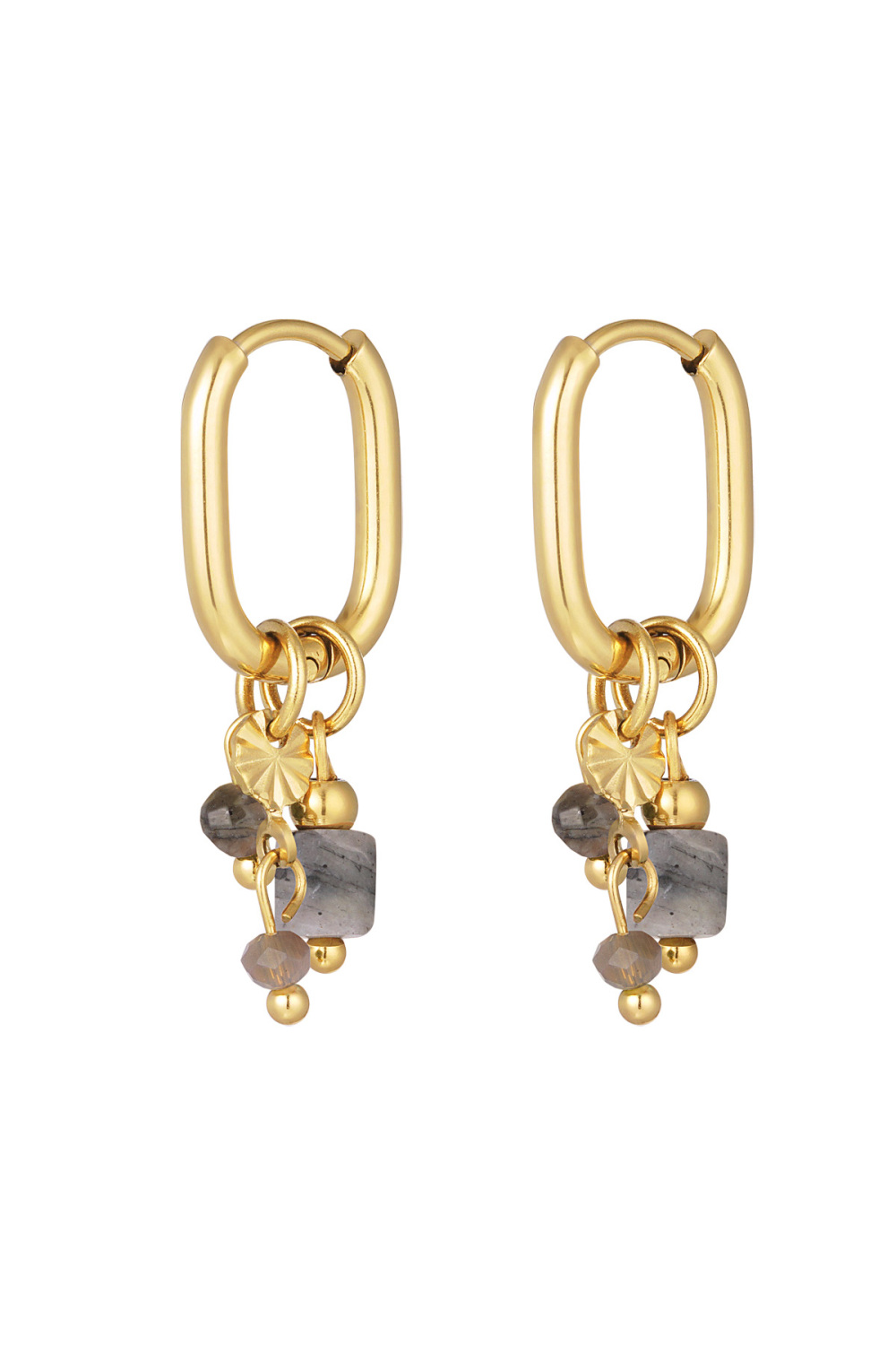 Boucle D'oreille Avec Perles Noires 