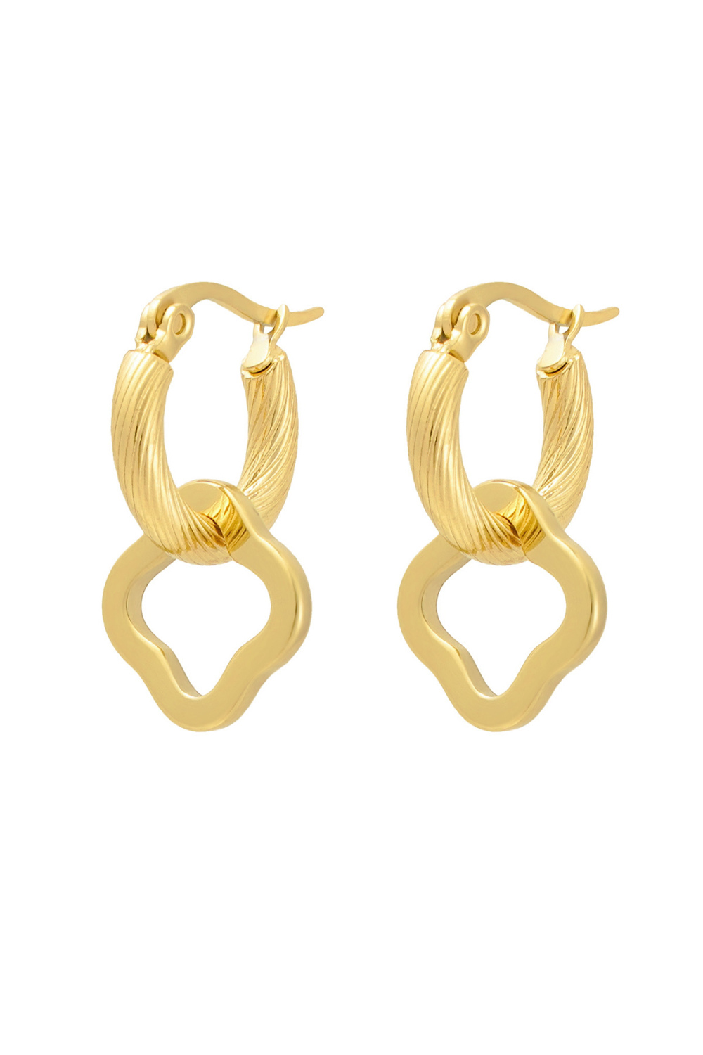 Boucles D'oreilles Torsadées Avec Trèfle 