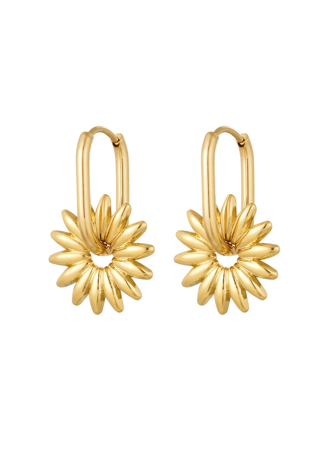 Boucles D'oreilles Allongées Avec Fleur 