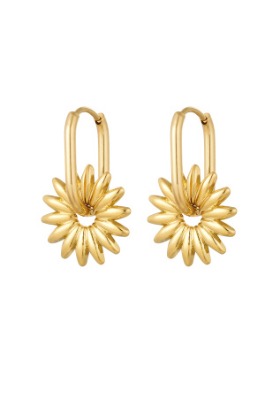 Boucles D'oreilles Allongées Avec Fleur h5 