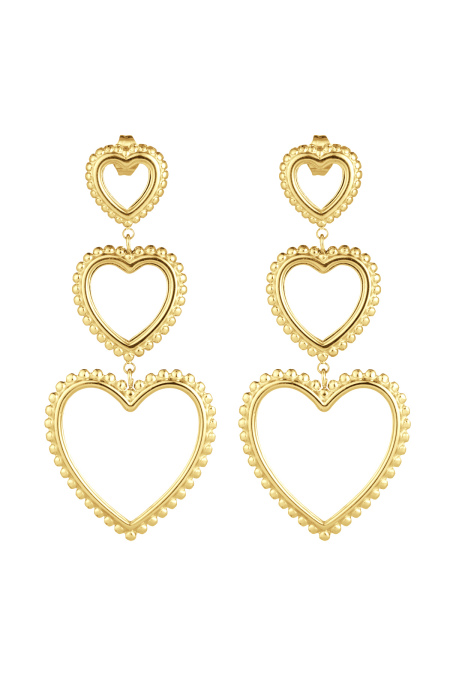 boucles d'oreilles 3 fois coeur gracieux