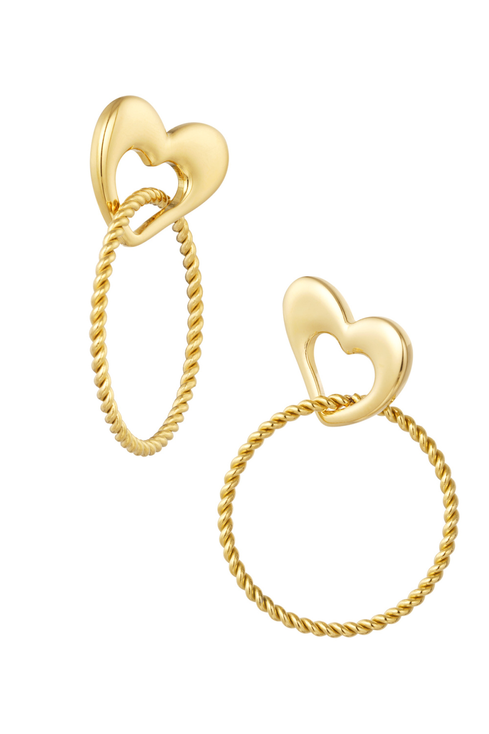 Boucles D'oreilles Coeur Avec Anneau