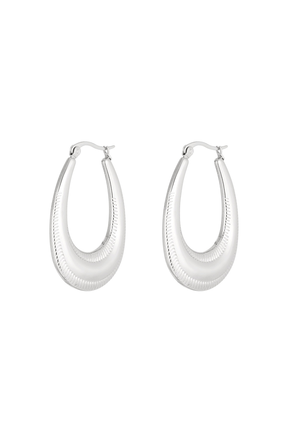 Boucles D'oreilles Ovales Avec Imprimé 