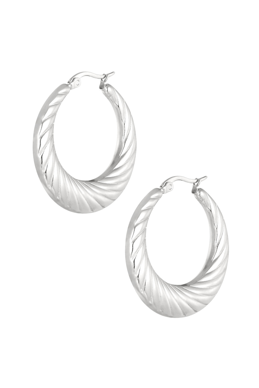 Boucles D'oreilles Ovales Avec Imprimé 