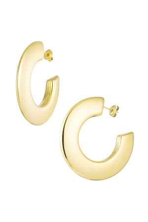 Boucles D'oreilles Cercle Épais - Doré h5 