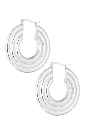 Boucles D'oreilles Rondes Avec Motif - Doré h5 