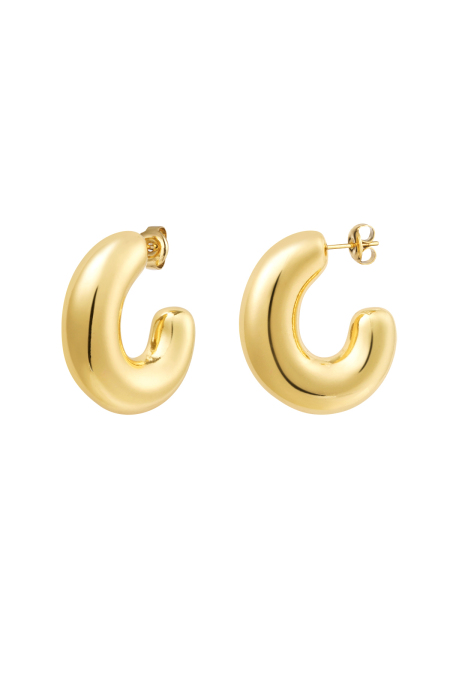 Boucles d'oreilles basiques demi lune épaisse - dorées