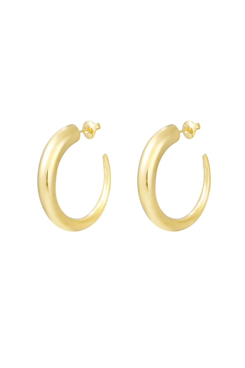 Boucles D'oreilles Rondes - Doré 