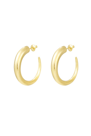 Boucles D'oreilles Rondes - Doré h5 