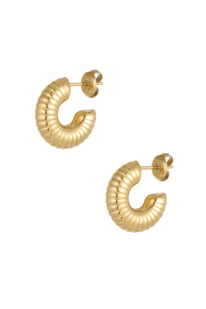 Boucles D'oreilles Demi-Lune Relief - Dorées h5 