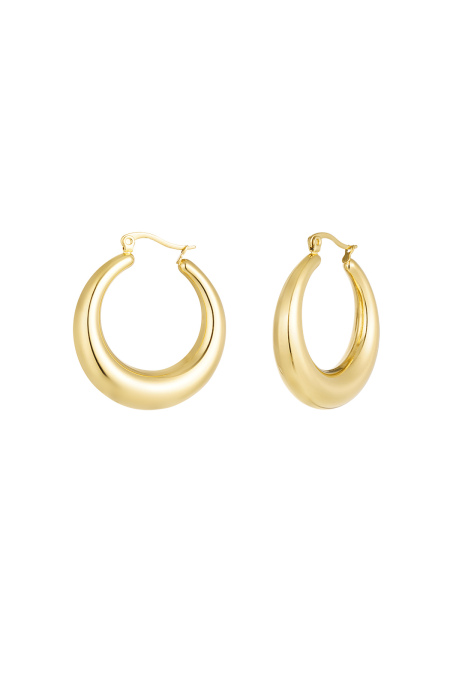 Boucles d'oreilles mignonnes rondes - dorées
