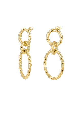 Boucles D'oreilles Lien Avec Twist Doré h5 