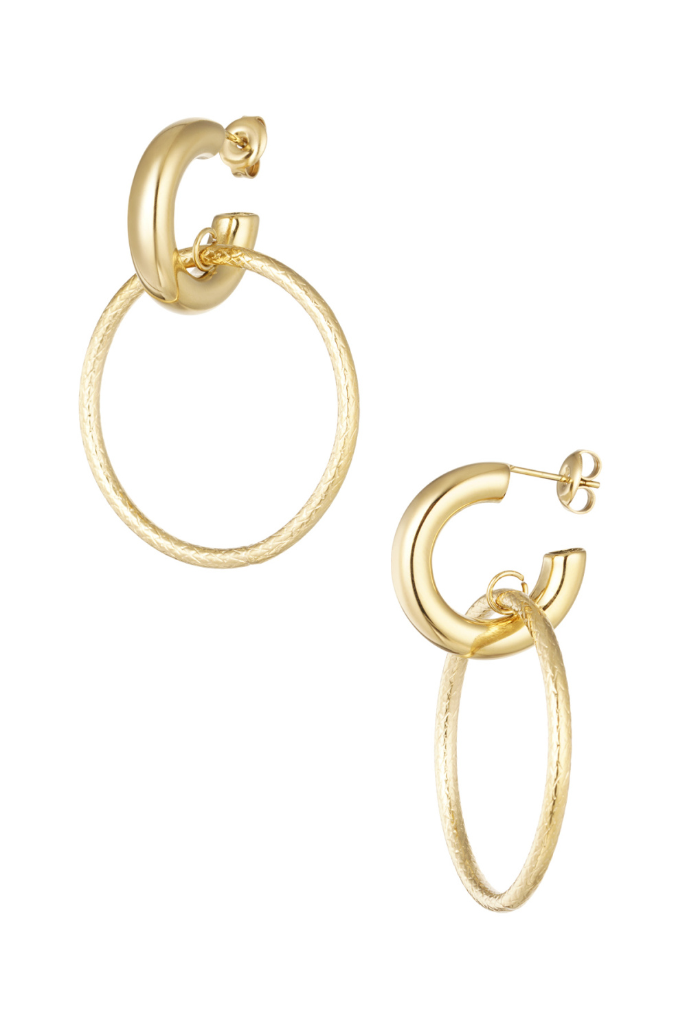 Boucles D'oreilles Lien Avec Cercle Doré 