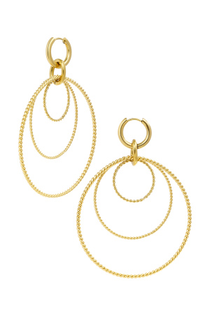 Boucles D'oreilles Différents Ronds - Doré h5 