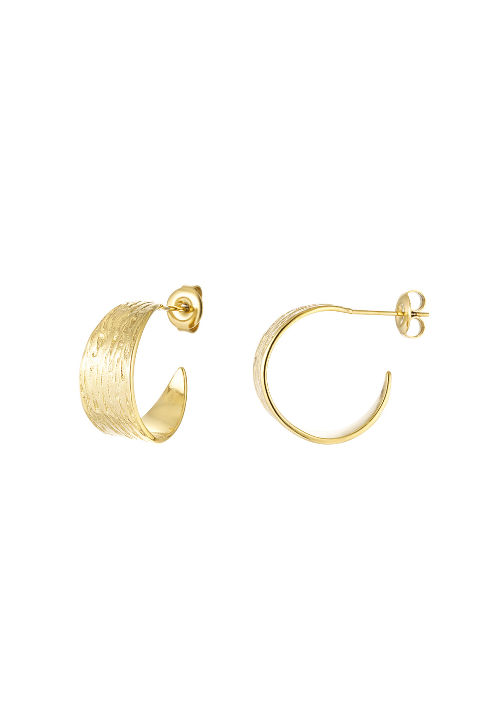 Petites Boucles D'oreilles Avec Imprimé - Doré 