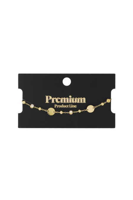 Bracelet de fête rond avec pierres - doré 2