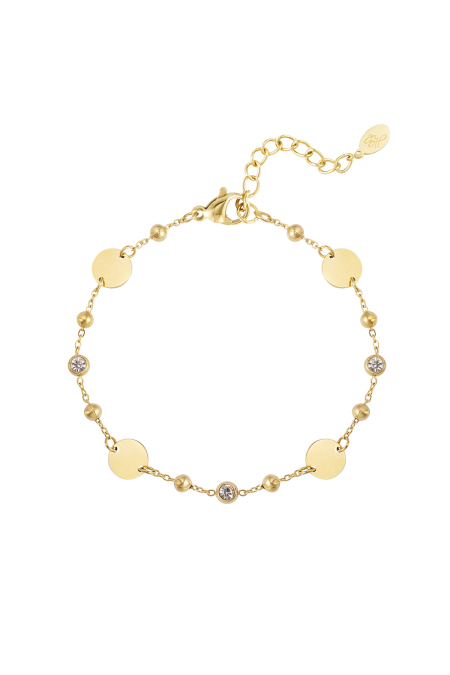Bracelet de fête rond avec pierres - doré