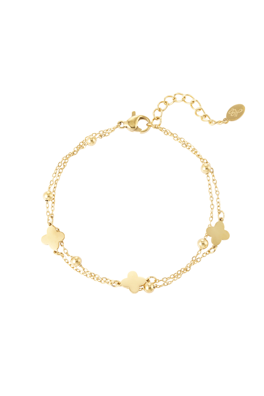 Bracelet Double Trèfle/Boules 