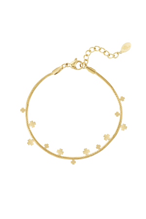 Bracelet Trèfle Fête - Doré h5