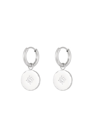 Boucles D'oreilles Rondes Minimalistes Avec Étoile h5 