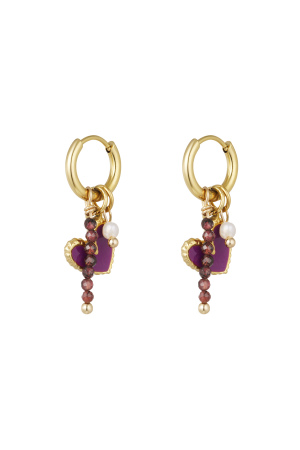 Boucles D'oreilles Avec Coeurs Et Perles h5