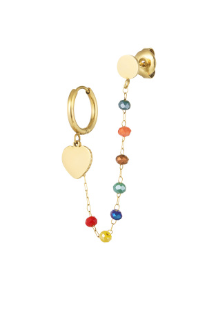 Boucle D'oreille Avec Clou Coloré - Doré/Multi h5 