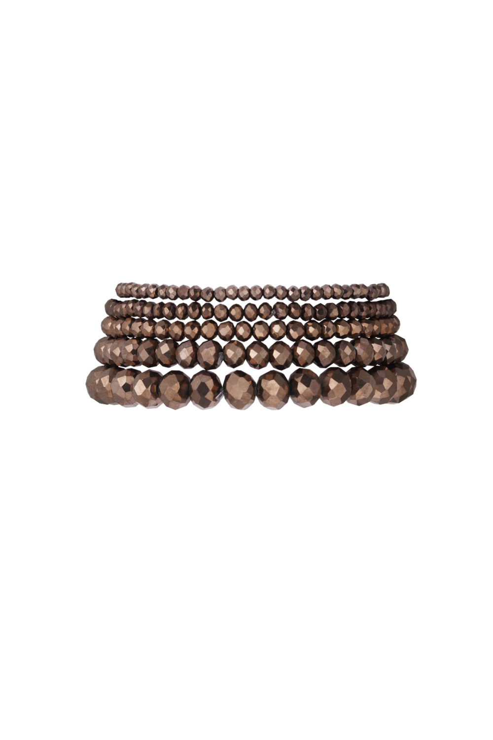 Ensemble De Bracelets Avec Perles De Cristal Irrégulières - Marron Foncé