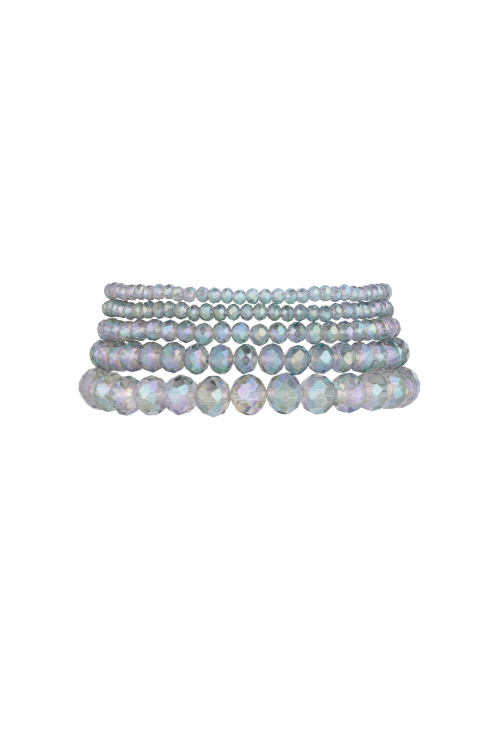 Lot De 5 Bracelets En Cristal Vert
