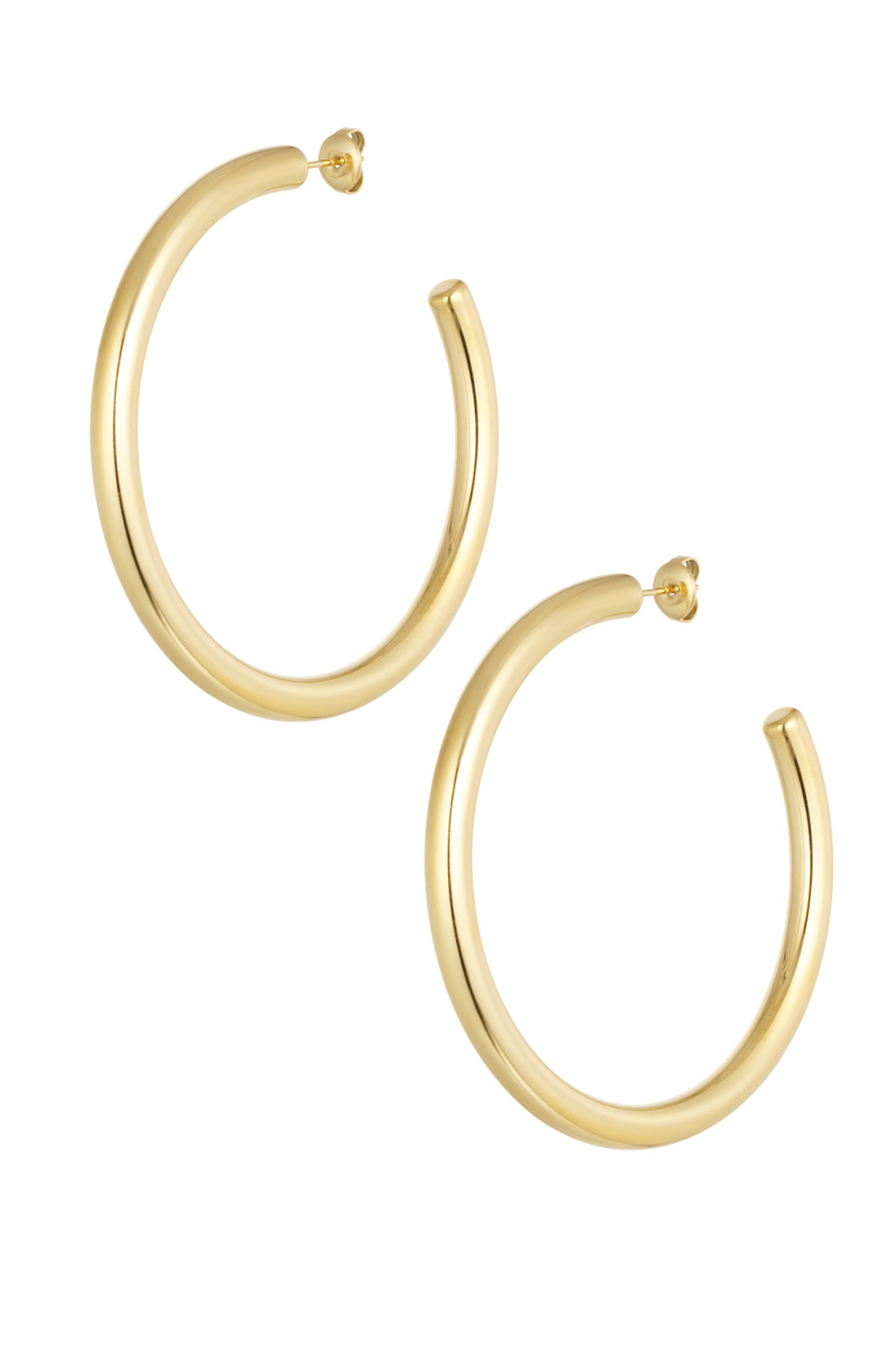 Boucles D'oreilles Basiques Rondes - Dorées 
