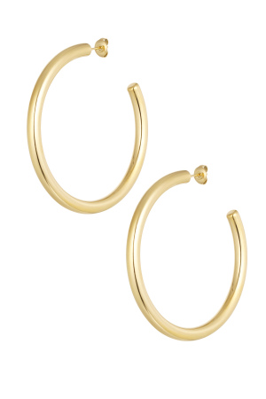 Boucles D'oreilles Basiques Rondes - Dorées h5 