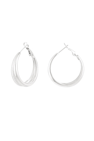 Boucles D'oreilles Moitié Uni/Moitié Imprimé Petit h5