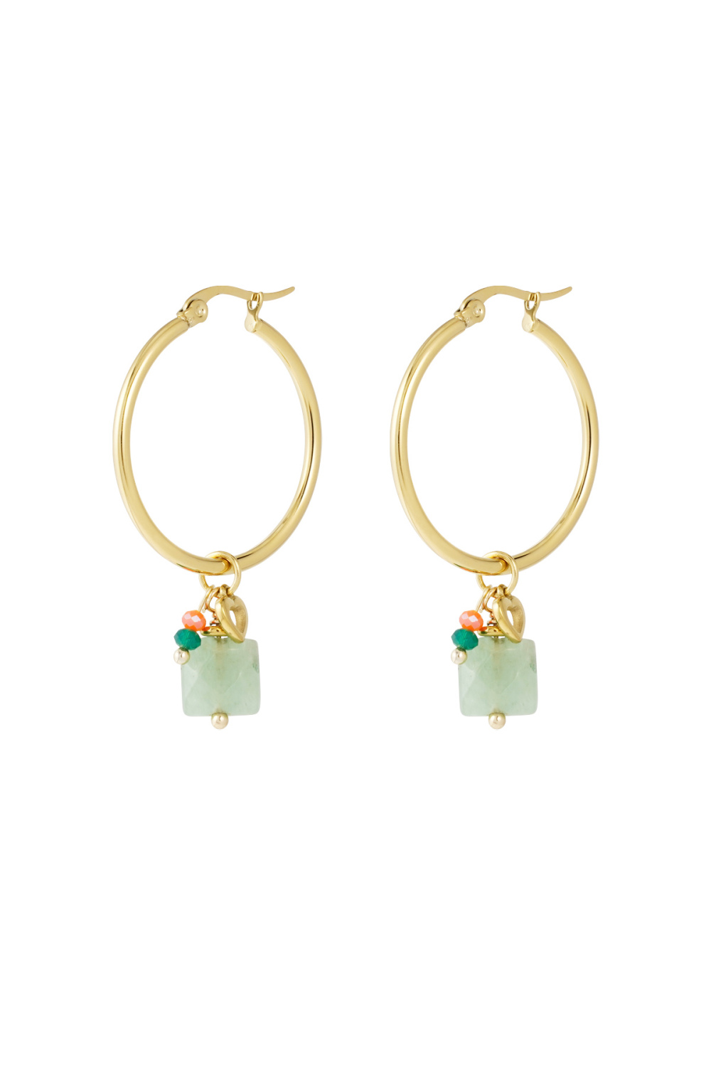Lot De Perles De Boucles D'oreilles - Doré/Vert 