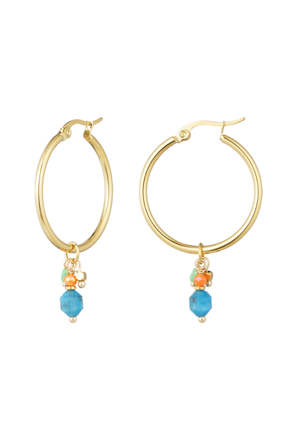 Boucles D'oreilles Charm Party - Doré/Bleu 
