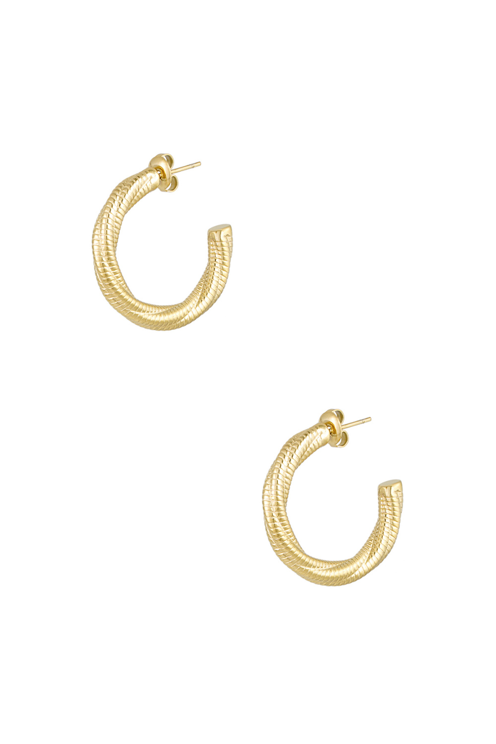 Boucles D'oreilles Torsadées Relief Petit - Doré 