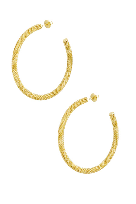 Boucles d'oreilles rondes avec imprimé - doré