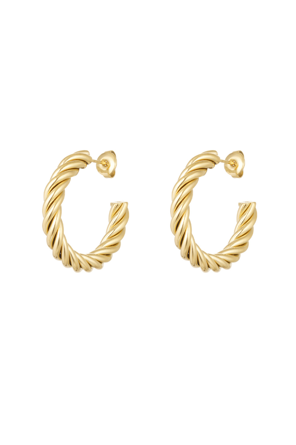 Boucles D'oreilles Torsadées Moyennes - Dorées 