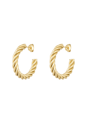 Boucles D'oreilles Torsadées Moyennes - Dorées h5 