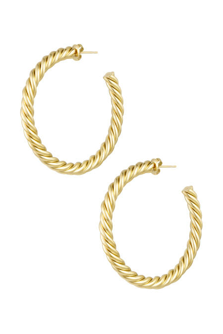 Boucles d'oreilles torsadées épaisses - dorées