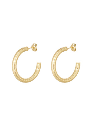 Boucles D'oreilles Imprimé Rayé - Doré h5
