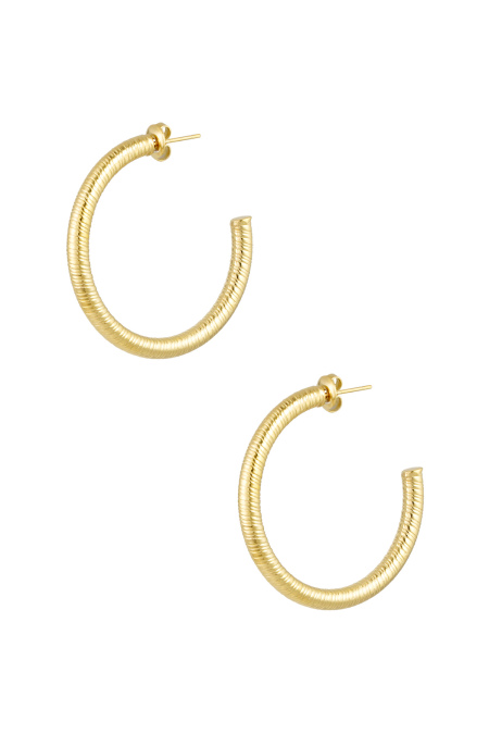 Boucles d'oreilles imprimé serpent medium - doré