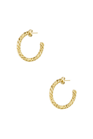 Boucles D'oreilles Torsadées Petites - Dorées h5 