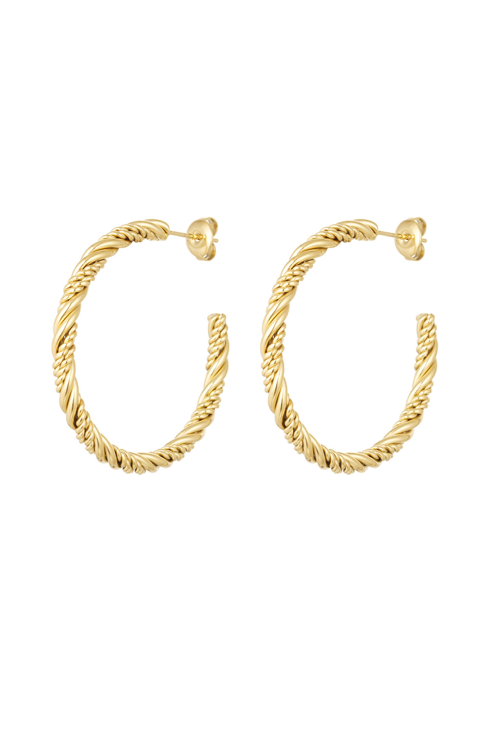 Boucles D'oreilles Torsadées Basiques - Doré