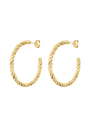 Boucles D'oreilles Torsadées Basiques - Doré h5