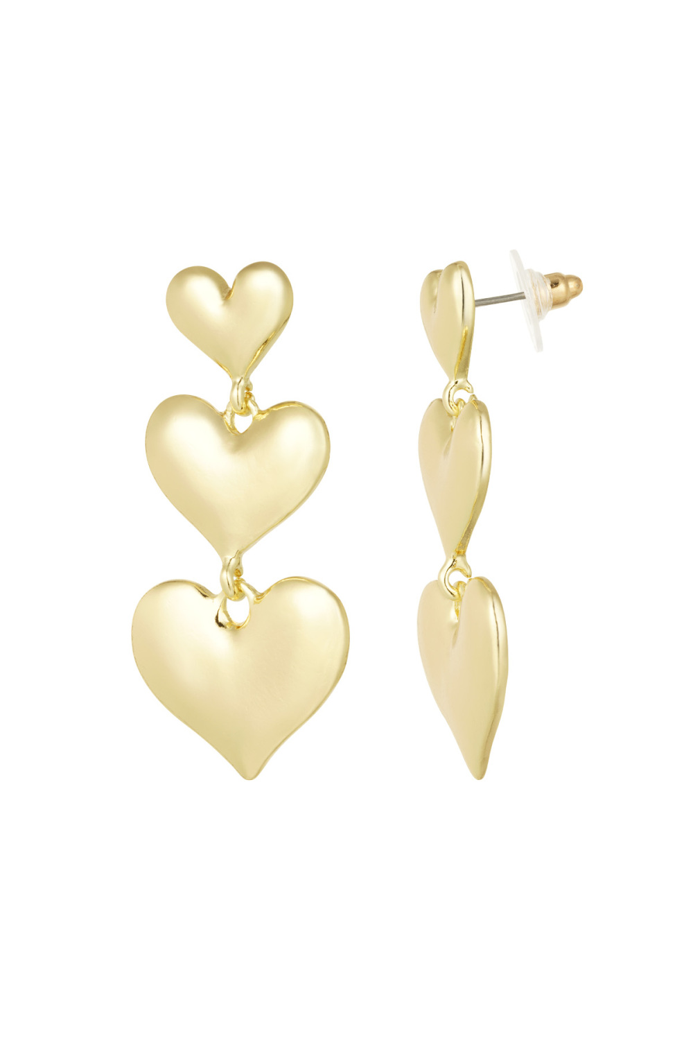 Boucles D'couleur Oreilles Pendantes Trois Cœurs En Alliage 