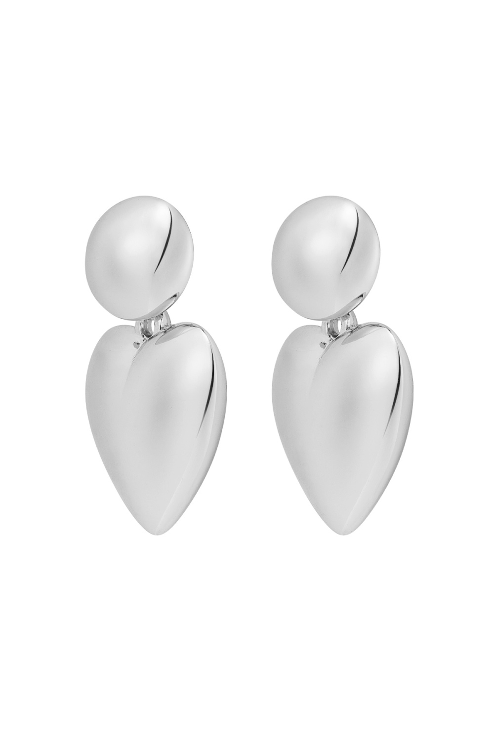 Boucles D'oreilles Coeur Avec Pois Métal - Doré