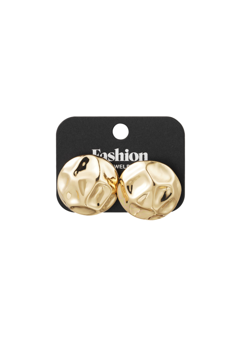 Boucles D'oreilles Abstraites Rondes - Dorées Image5