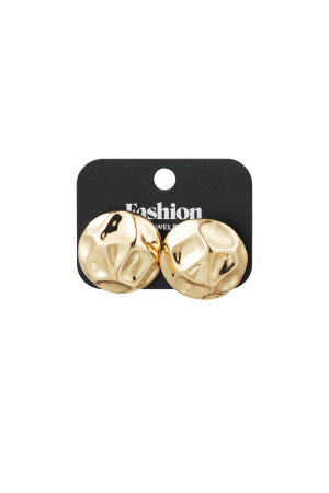 Boucles D'oreilles Abstraites Rondes - Dorées h5 Image5