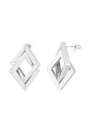 Boucles D'oreilles Double Diamant h5