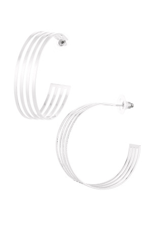 Boucles D'oreilles Trois Anneaux - Doré h5 